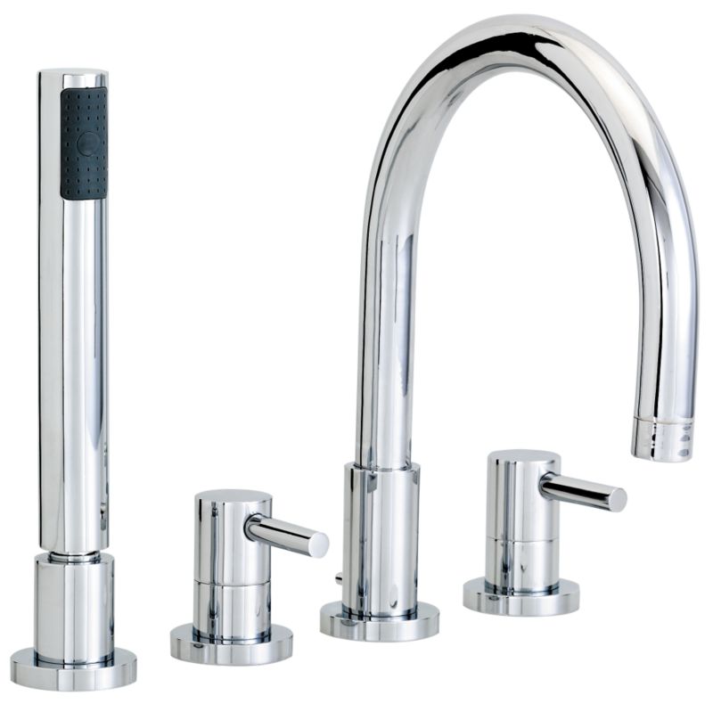 BandQ Rossini Four Tap Hole Bath/Shower Mixer Tap Chrome Effect