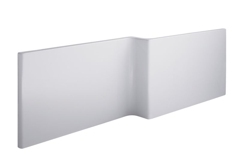 L-Shaped Showerbath Front Panel White