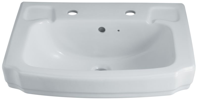 BandQ Gloucester 2 Tap Hole Basin White