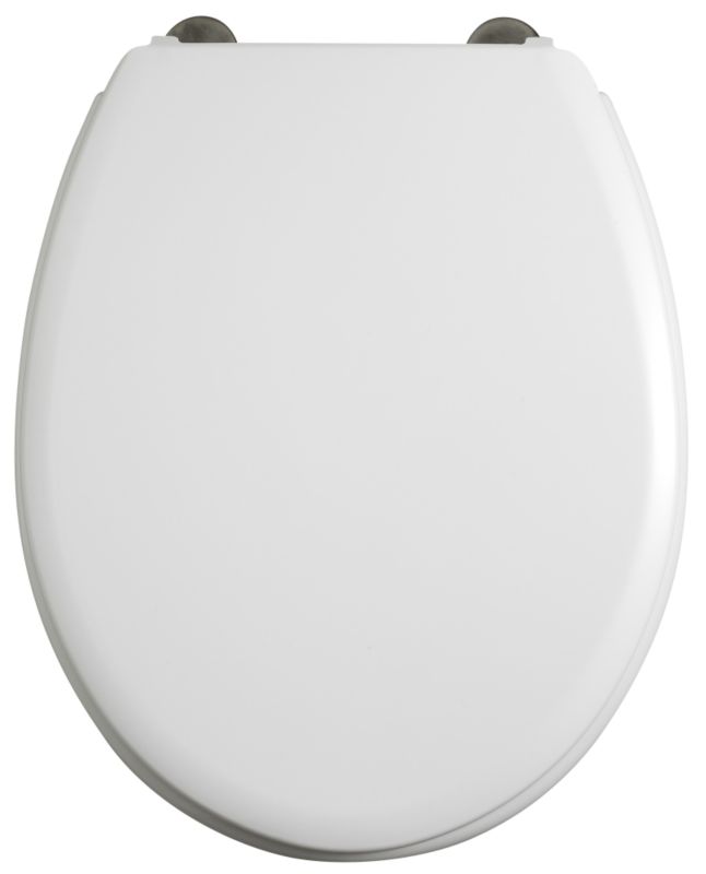 Gloucester Toilet Seat White/Chrome Effect