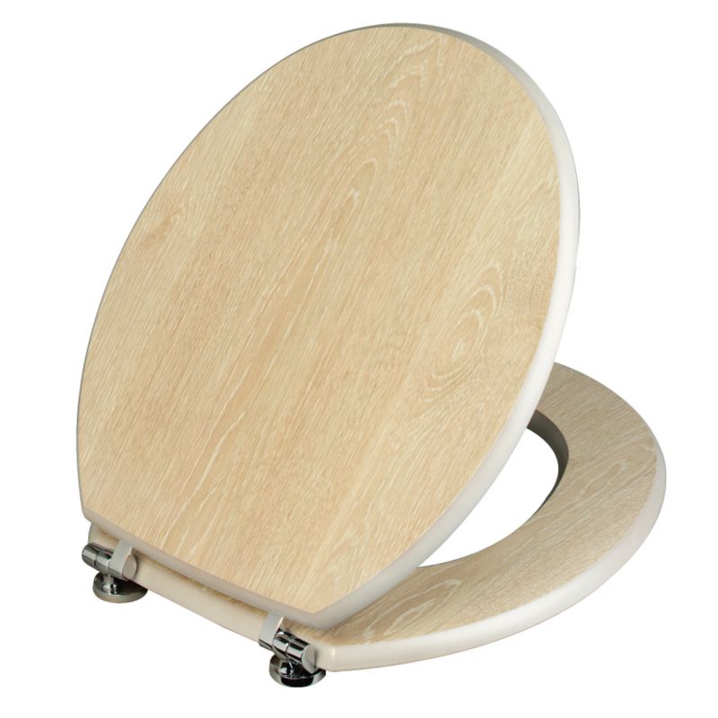 BandQ Romsey Toilet Seat Limed Oak Effect