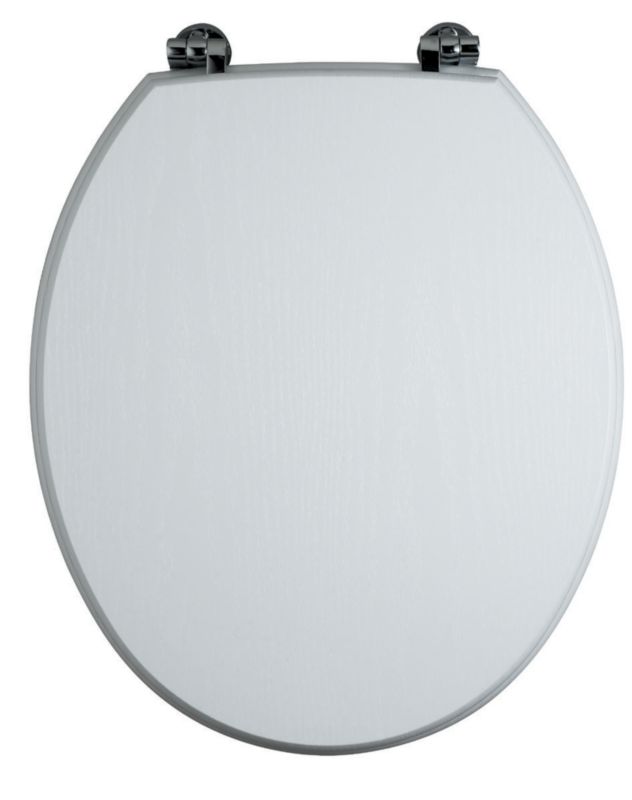 BandQ Romsey Toilet Seat White Ash Effect