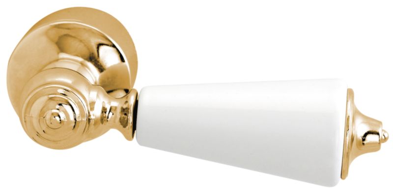 BandQ Deluxe Cistern Lever White/Gold Effect