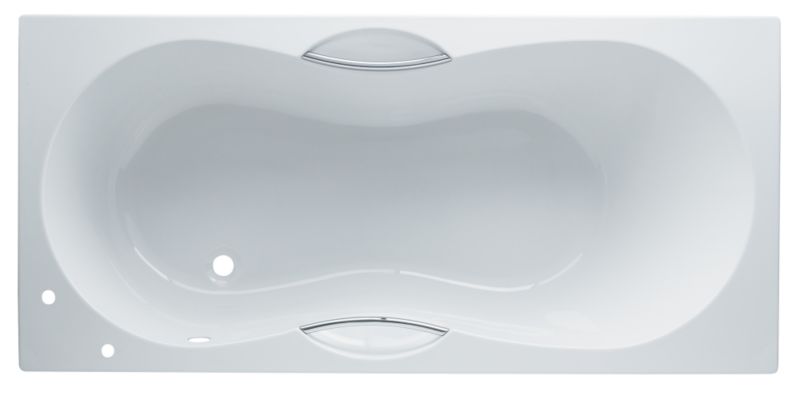 BandQ Luxury Deep Straight Acrylic Bath White/Chrome Effect