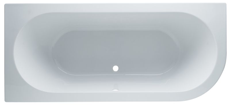 BandQ Luxury Deep Shaped Left-Handed Acrylic Bath White