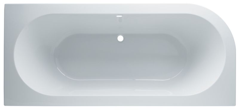 BandQ Luxury Deep Shaped Right-Handed Acrylic Bath White