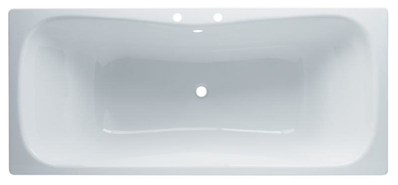 Luxury Twin-Ended Steel Bath White