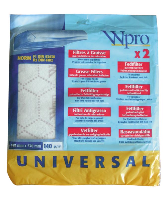 Alternative image for Wpro Universal Grease Filter With Saturation Indicator FHS009 White