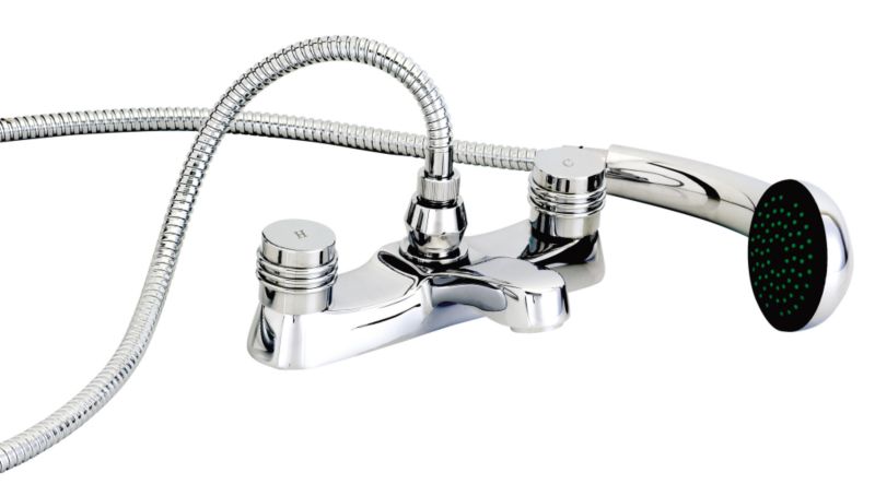 BandQ Barcelona Bath/Shower Mixer Tap Chrome Effect