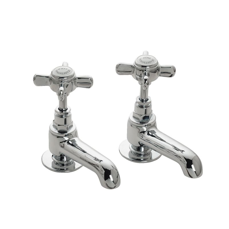 BandQ Romsey Basin Taps Chrome Effect