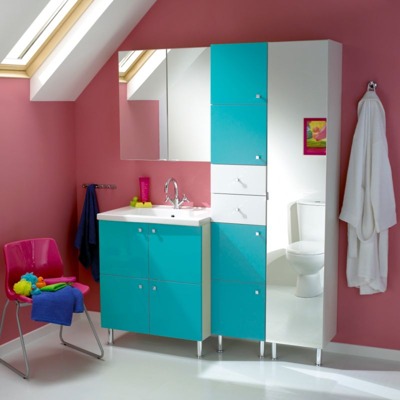 Alternative image for Concept 38 Vanity Unit & Basin White/Blue (H)810 x (W)760 x (L)530mm