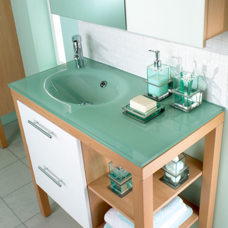 Alternative image for Largo Mirror Cabinet Beech Effect (H)800 x (W)900 x (L)165mm