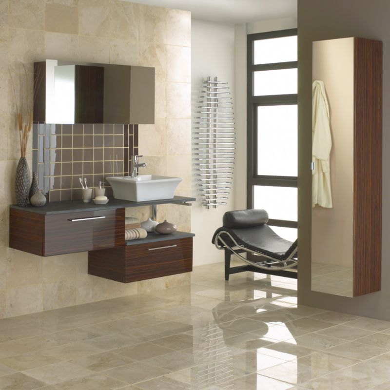 Alternative image for Zebrano Vanity Unit With Slate Worktops Natural Slate (H)600 x (W)1400 x (L)490mm