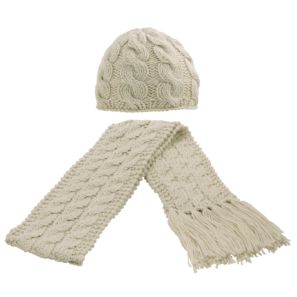 Chunky Knit Scarf and Beanie Set