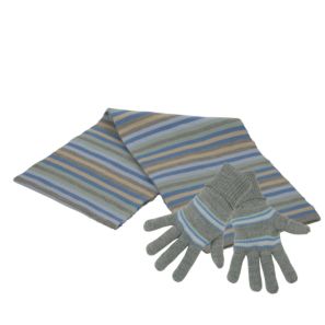 Women's Super Stripe Scarf and Gloves Set