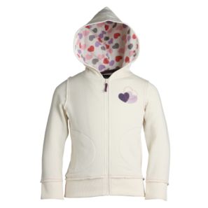 Girl's Heart Zip Through Hoody