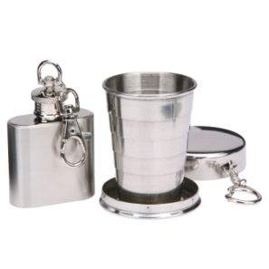 Keyring Cup and Hip Flask Set
