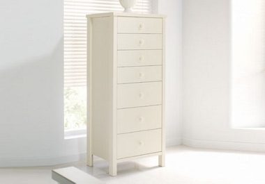 Ivory 7 drawer tall chest