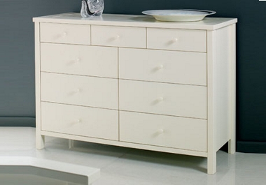 Ivory 6 plus 3 drawer chest