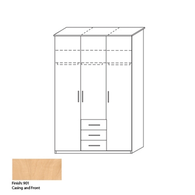 Unbranded Broadway. 3 door combi wardrobe 7410