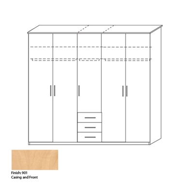 Unbranded Broadway. 5 door combi wardrobe 7412