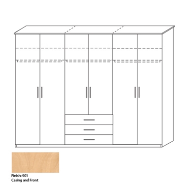 Unbranded Broadway. 6 door combi wardrobe 7413