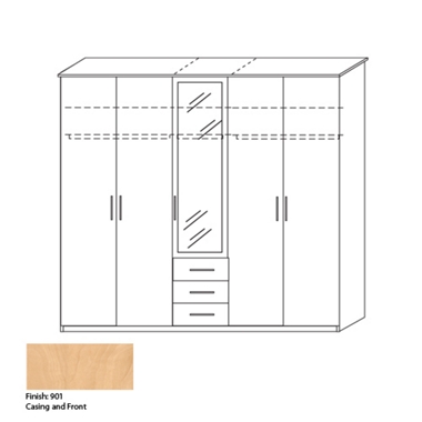 Unbranded Broadway. 5 door combi wardrobe with centre