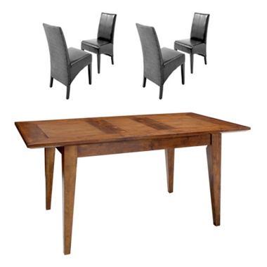 boston Small ext. dining table and 4 Loom chairs