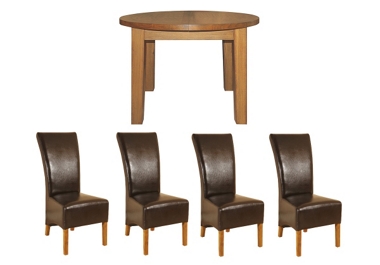 G Plan Chateaux Circular ext. table with 4 fan chairs