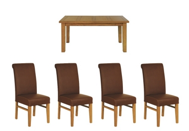 Unbranded G Plan Chateaux Rectangular ext. table with 4 padded chairs