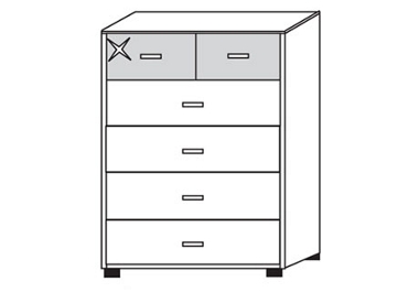 Bedroom 4 + 2 drawer chest 6498