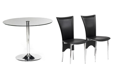 Cleo GREAT DINING DEAL! Circular table with 2 Gizmo chairs only