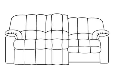 Unbranded G Plan Chloe (Fabric) 3 seater (RHF) power recliner sofa (C)