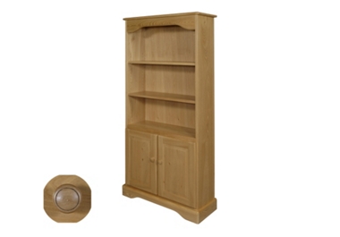 Cotswold Open bookcase with cupboard