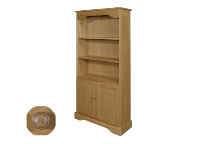 Open bookcase with cupboard