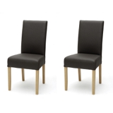 Deco Pair (2) of leather chairs