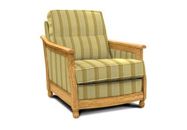 Unbranded Ercol Bergere Petite easy chair with fabric sides (G)