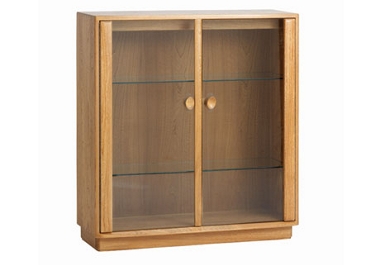 Unbranded Ercol Windsor Low wide display cabinet (G)