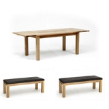 Hawthorn Extending table, with 2 benches