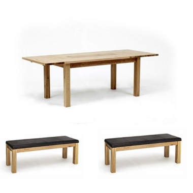 Hawthorn Extending table, with 2 benches