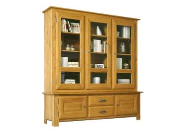 3 door glass display cabinet