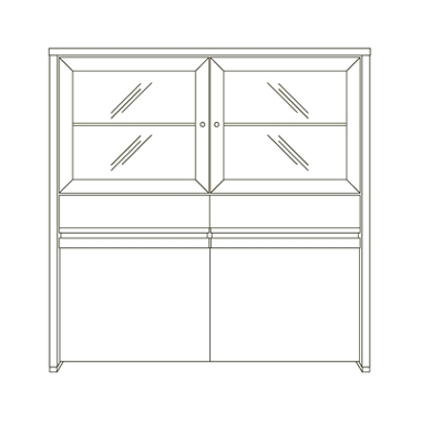 Wide display cabinet
