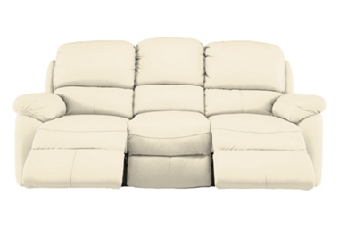 Leona (Leather) 3 seater sofa with manual recliners