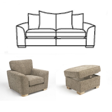 lonsdale GREAT SOFA DEAL! Medium casual sofa, chair and footstool offer