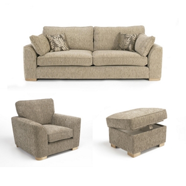 GREAT SOFA DEAL! Medium classic sofa, chair and footstool offer