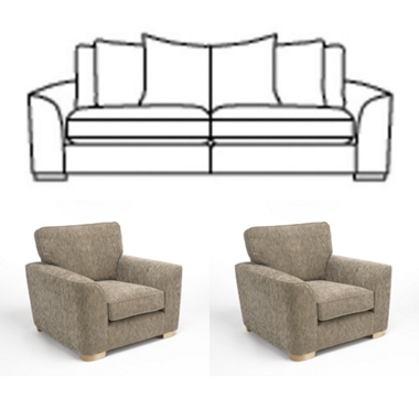 lonsdale GREAT SOFA DEAL! Extra large casual back sofa plus 2 chairs offer