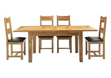 Ext. table with 4 wooden chairs only