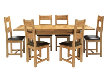 GREAT DINING DEAL! Ext. table with 6 wooden chairs