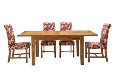 lyon extending dining table with 4 chairs Table and 4 plum Lyon upholstered chairs