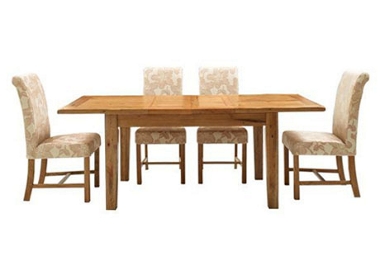 lyon extending dining table with 4 chairs Table and 4 wheat Lyon upholstered chairs